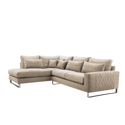 Rohová sedací souprava APARTADA - béžová ekokůže, levý roh