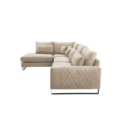 Rohová sedací souprava APARTADA - béžová ekokůže, levý roh