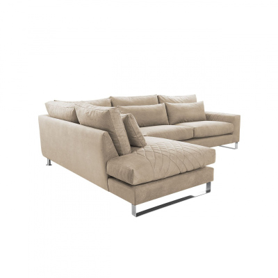 Rohová sedací souprava APARTADA - béžová ekokůže, levý roh