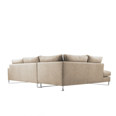 Rohová sedací souprava APARTADA - béžová ekokůže, levý roh