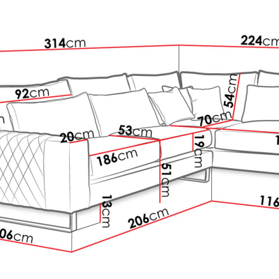 Rohová sedací souprava APARTADA - béžová ekokůže, levý roh