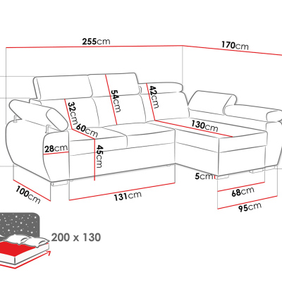 Rohová sedací souprava ORITUKO MINI - béžová, levý roh