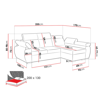 Rohová sedací souprava ORITUKO MINI - béžová, levý roh