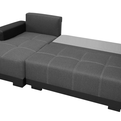 Rohová sedací souprava s úložným prostorem FELIPU - béžová / hnědá, levý roh