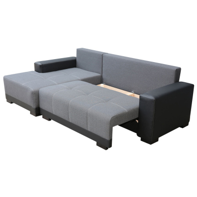 Rohová sedací souprava s úložným prostorem FELIPU - béžová / hnědá, levý roh