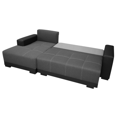 Rohová sedací souprava s úložným prostorem FELIPU - béžová / hnědá, pravý roh