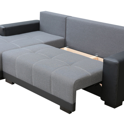 Rohová sedací souprava s úložným prostorem FELIPU - béžová / hnědá, pravý roh