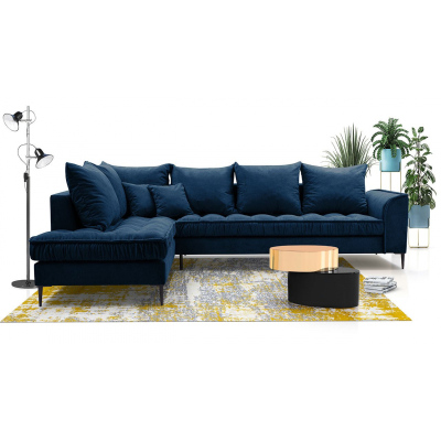 Rohová sedací souprava CAREPA - modrá, pravý roh