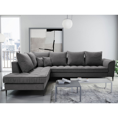 Rohová sedací souprava CAREPA - šedá, levý roh