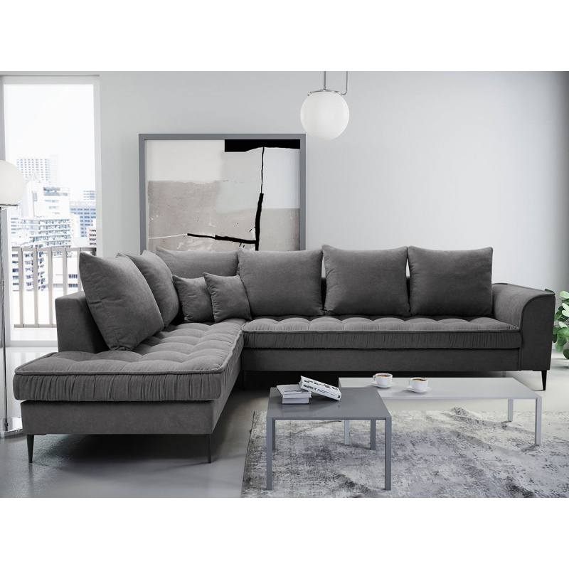 Rohová sedací souprava CAREPA - šedá, levý roh