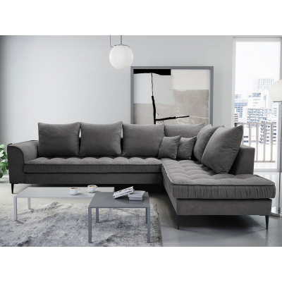 Rohová sedací souprava CAREPA - šedá, pravý roh