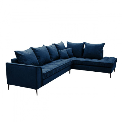 Rohová sedací souprava CAREPA - modrá, pravý roh
