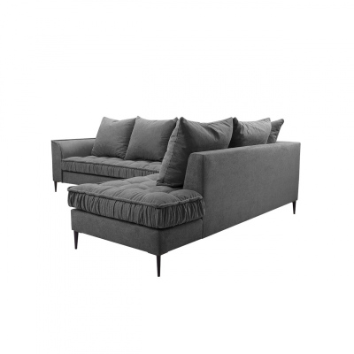 Rohová sedací souprava CAREPA - šedá, levý roh