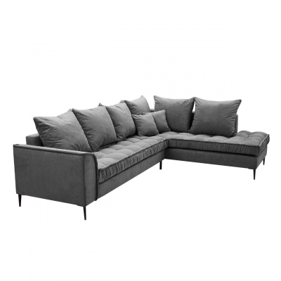 Rohová sedací souprava CAREPA - šedá, pravý roh