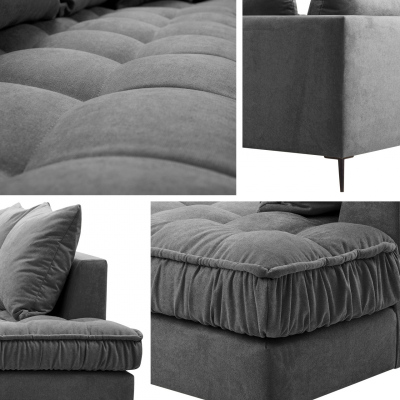 Rohová sedací souprava CAREPA - šedá, levý roh