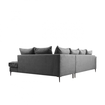 Rohová sedací souprava CAREPA - šedá, pravý roh