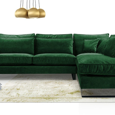 Rohová sedací souprava JACINTO - zelená, pravý roh