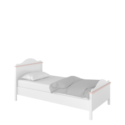 Dětská postel s matrací a roštem 90x200 LEGUAN - bílá / růžová