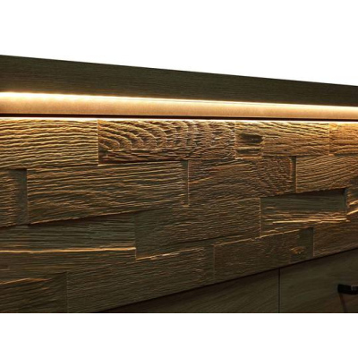 Manželská postel bez matrace s LED osvětlením 160x200 SUCRE - ořech hikora