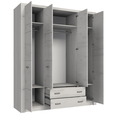 Ložnicová sestava s LED osvětlením a postelí 160x200 CHALAPATA - jasan světlý