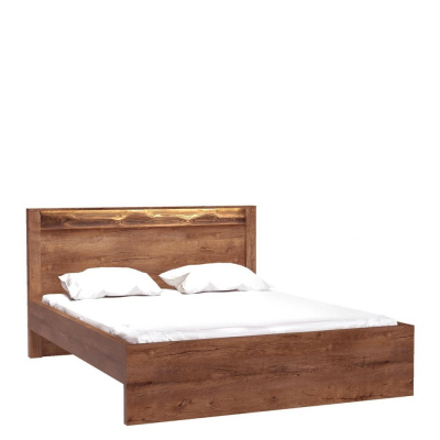 Ložnicová sestava s LED osvětlením a postelí 160x200 CHALAPATA - jasan světlý