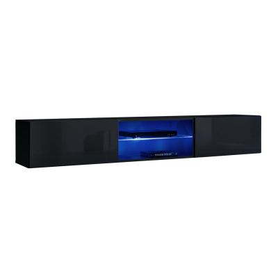 Stěna do obývacího pokoje RIONATA 21 - černá / dub wotan