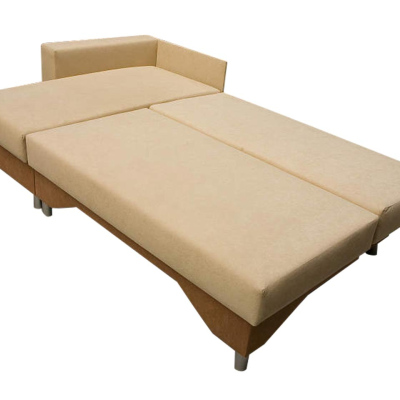 Rohová rozkládací sedačka MONITOS - hnědá 1 / béžová, levý roh