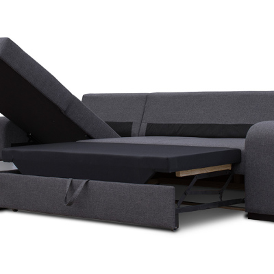 Rozkládací sedačka s úložným prostorem ASTREAS - šedá, pravý roh