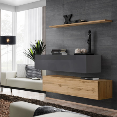 Sestava skříněk RIONATA 2 - grafit / dub wotan