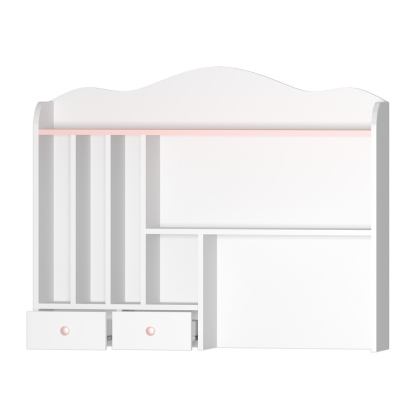 Nábytek do dětského pokoje s postelí 90x200 LEGUAN 2 - bílý / růžový