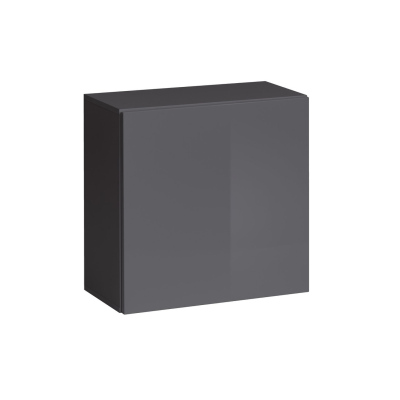 Obývací stěna s kovovými prvky RIONATA 1 - grafit / černá