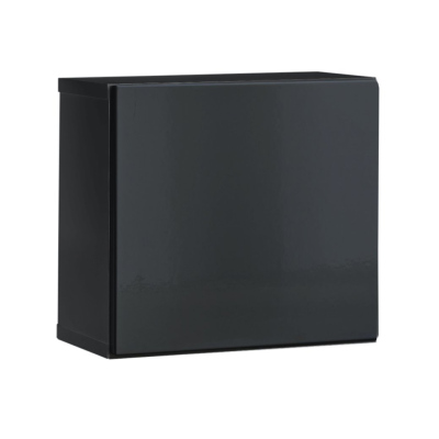 Obývací stěna s kovovými prvky RIONATA 3 - grafit / černá