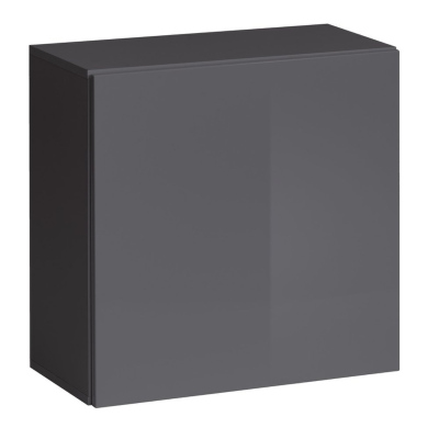 Obývací stěna s kovovými prvky RIONATA 6 - grafit / černá