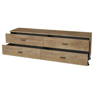 Sestava nábytku do obývacího pokoje TERESEN 1 - dub lefkas / černá