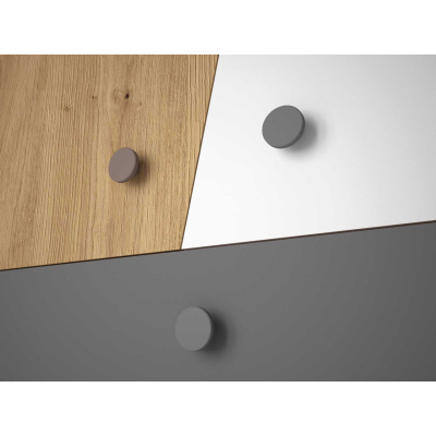 Regál CHIMA - dub artisan / bílý / šedý