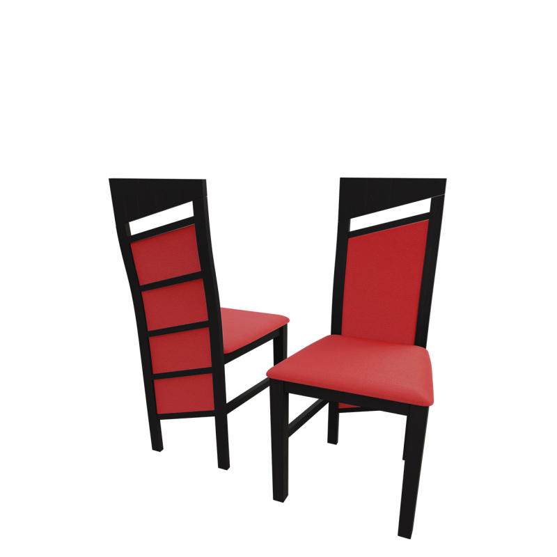 Čalouněná kuchyňská židle MOVILE 36 - wenge / červená ekokůže