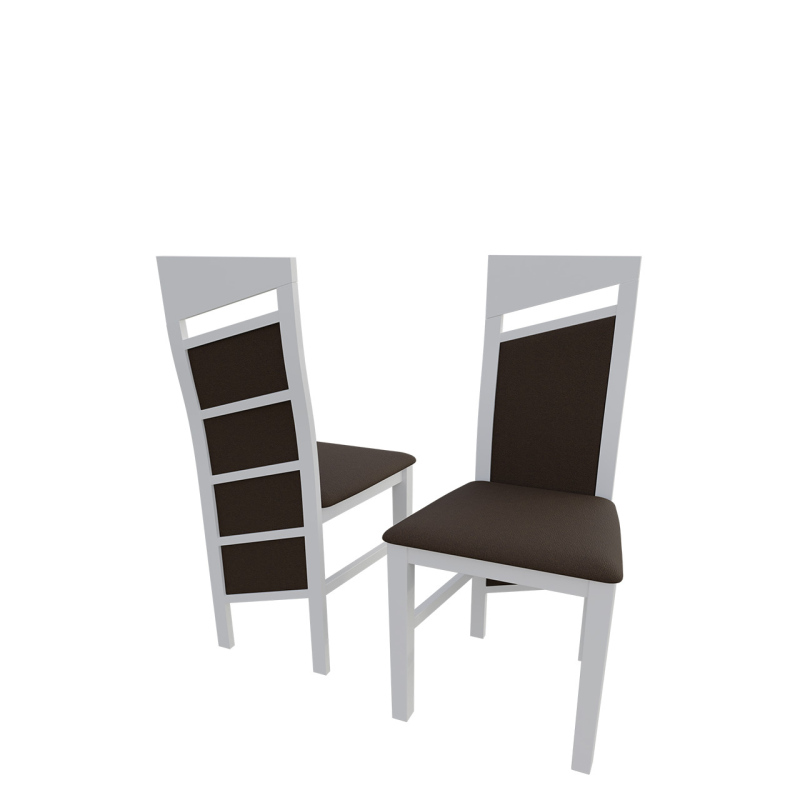 Čalouněná kuchyňská židle MOVILE 36 - bílá / tmavá hnědá 1