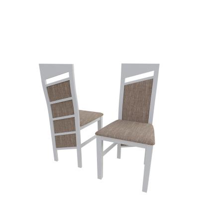 Čalouněná kuchyňská židle MOVILE 36 - bílá / hnědá