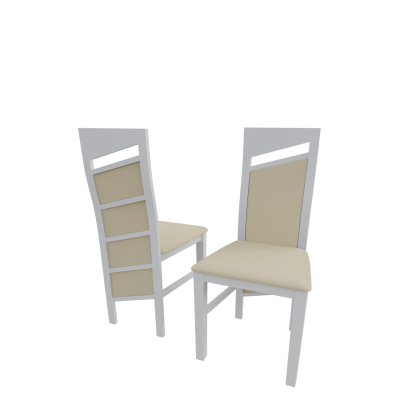 Čalouněná kuchyňská židle MOVILE 36 - bílá / béžová ekokůže