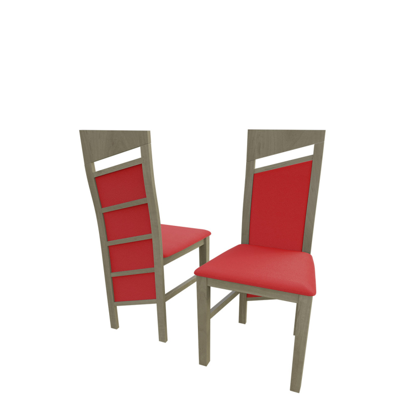 Čalouněná kuchyňská židle MOVILE 36 - dub sonoma / červená ekokůže
