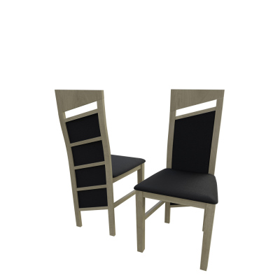 Čalouněná kuchyňská židle MOVILE 36 - dub sonoma / černá ekokůže
