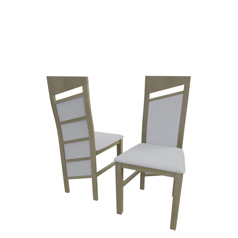 Čalouněná kuchyňská židle MOVILE 36 - dub sonoma / bílá ekokůže