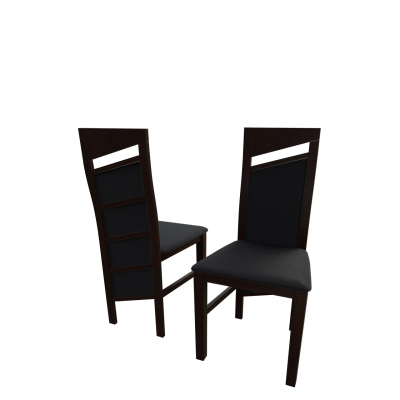 Čalouněná kuchyňská židle MOVILE 36 - ořech / černá ekokůže