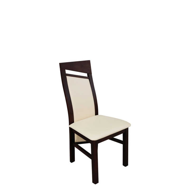 Čalouněná kuchyňská židle MOVILE 36 - ořech / béžová ekokůže