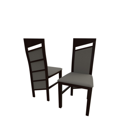 Čalouněná kuchyňská židle MOVILE 36 - ořech / šedá ekokůže