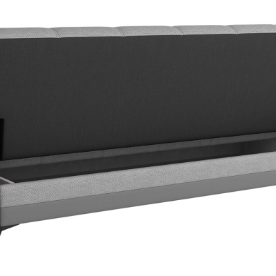 Rozkládací pohovka s úložným prostorem TACATA - šedá ekokůže / šedá