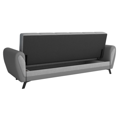 Rozkládací pohovka s úložným prostorem TACATA - šedá ekokůže / šedá