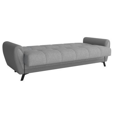 Rozkládací pohovka s úložným prostorem TACATA - šedá ekokůže / šedá