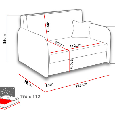 Dvoumístná rozkládací pohovka BELA LOFT 2 - modrá