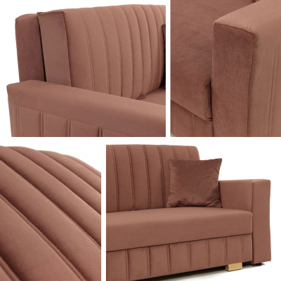 Rozkládací pohovka s úložným prostorem BELA GLAM 2 - růžová